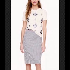 J. Crew neon tipped seersucker pencil skirt